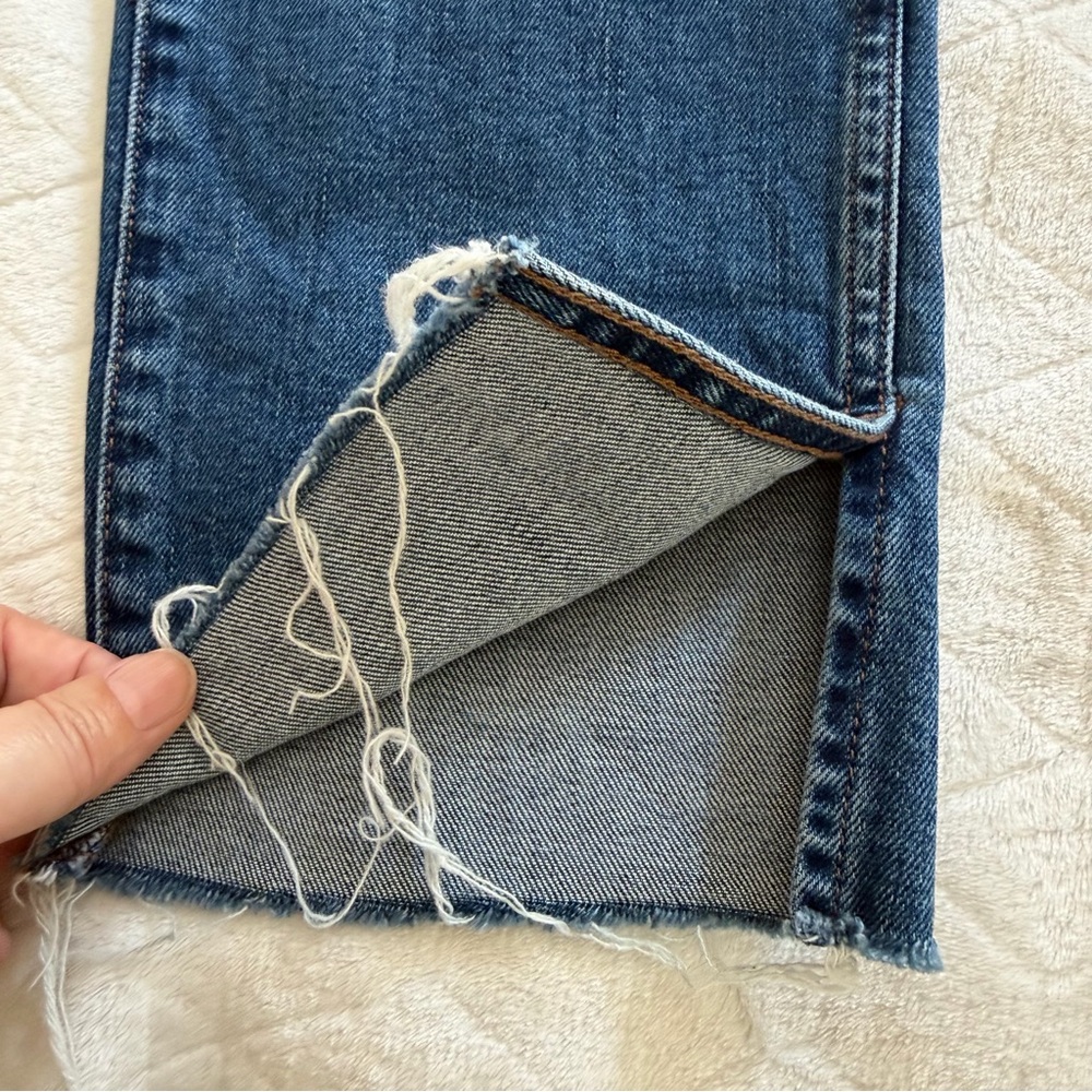 Madewell Midrise Stovepipe Denim Jeans Frayed Raw Hem Size 30 waist 30.5 Inseam - Picture 12 of 12